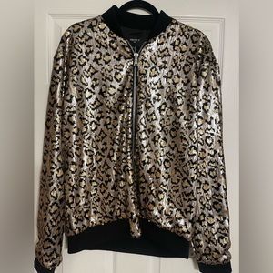 Forever 21 sequin bomber jacket